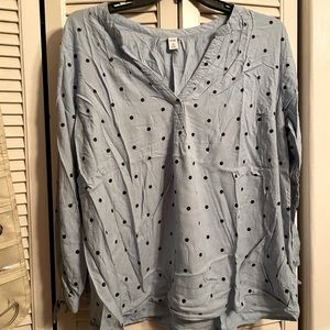 Cotton long sleeve polka dot shirt